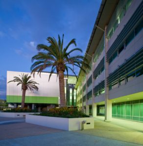 evening shot of UQ pharmacy school 