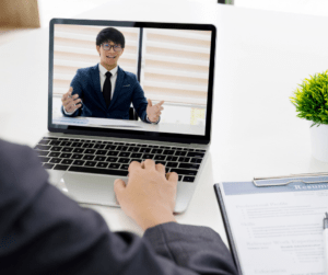 Find out more about studying medicine at an Australian university interview on a laptop