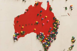 red map of australia