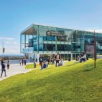 flinders university campus with students walking