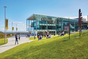 Find out more about Flinders University in Adelaide flinders university campus with students walking