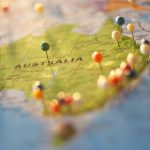 map of australia with pins
