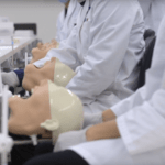 UQ Dental School students with manikins