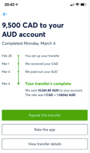 transferring your money