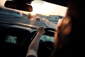 inside a righthand drive car