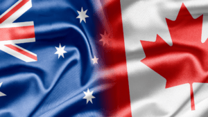 how to get an australian student visa australian and canadian flags together
