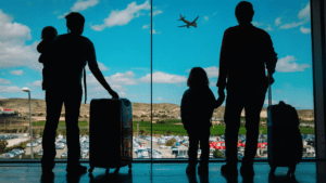 family at airport