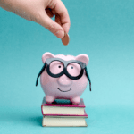 piggybank with glasses