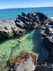 bathing in a rock pool on the beach in australia