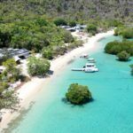 aerial beach blue water james cook university marine biology