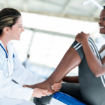 physiotherapist and patient