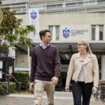 University of Notre Dame Australia medical students walking in front of the hospital